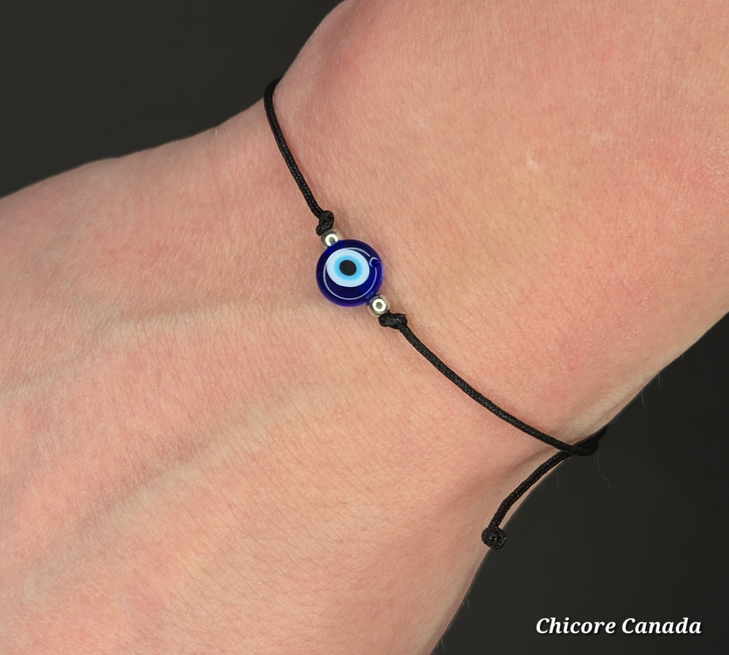 Minimalist Evil Eye Adjustable Bracelet – Subtle Protection, Effortless Style