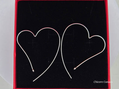 Handmade Sterling Silver Heart Hoop Earrings – Love in Every Curve