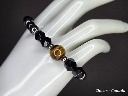 Guardian Energy Bracelet – Tiger’s Eye, Obsidian & Hematite Stones