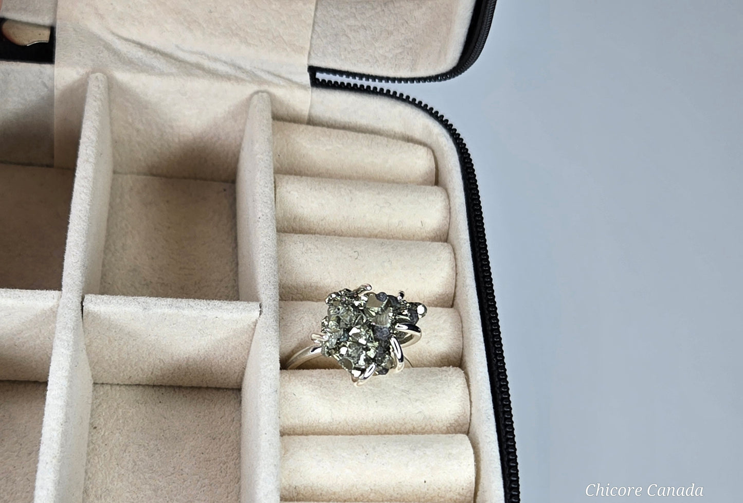 Adjustable Band & Sophisticated Shine - 
Raw Pyrite Power Ring