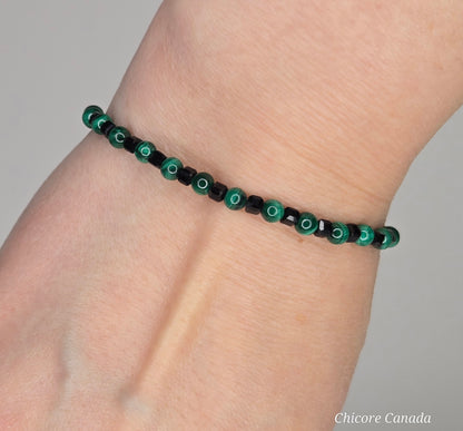 Malachite & Black Tourmaline Bracelet – Handcrafted Shield for the Soul