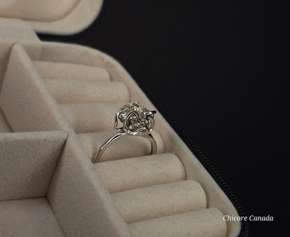 925 Sterling Silver Adjustable Raw Pyrite Ring