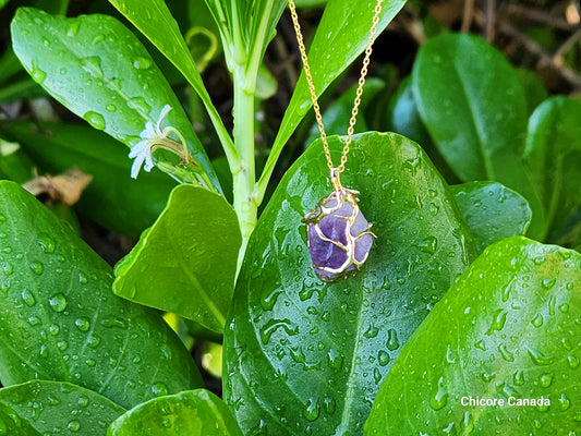 Collier avec pendentif en améthyste : beauté naturelle