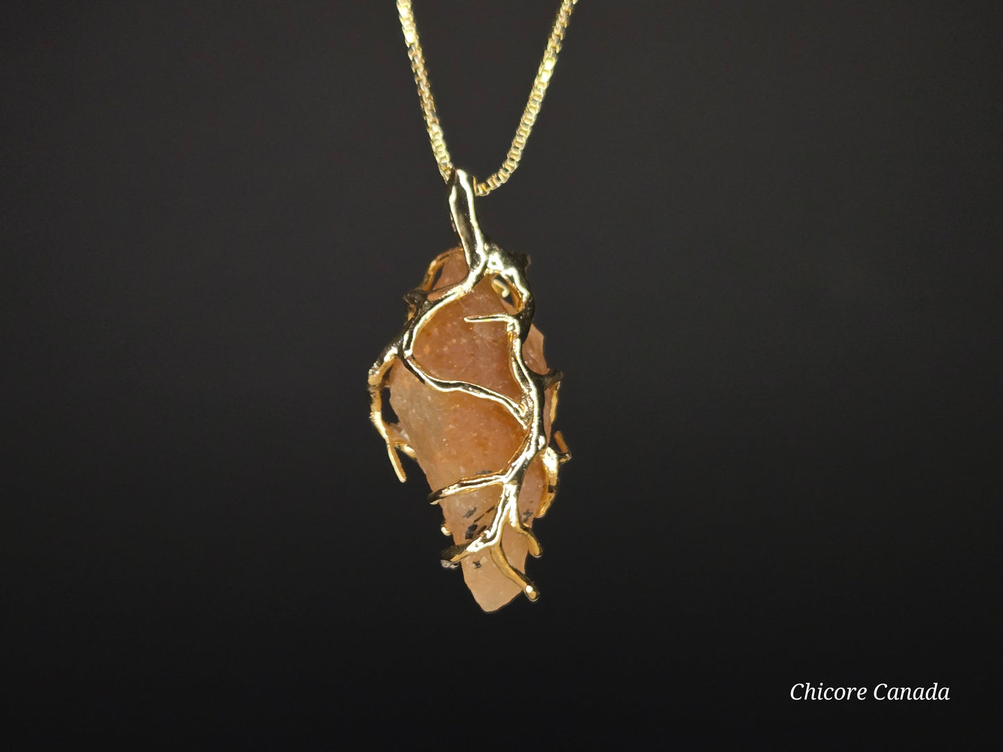 Radiant Glow: Handmade Sunstone Pendant