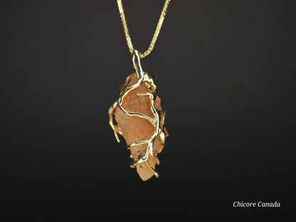 Radiant Glow: Handmade Sunstone Pendant