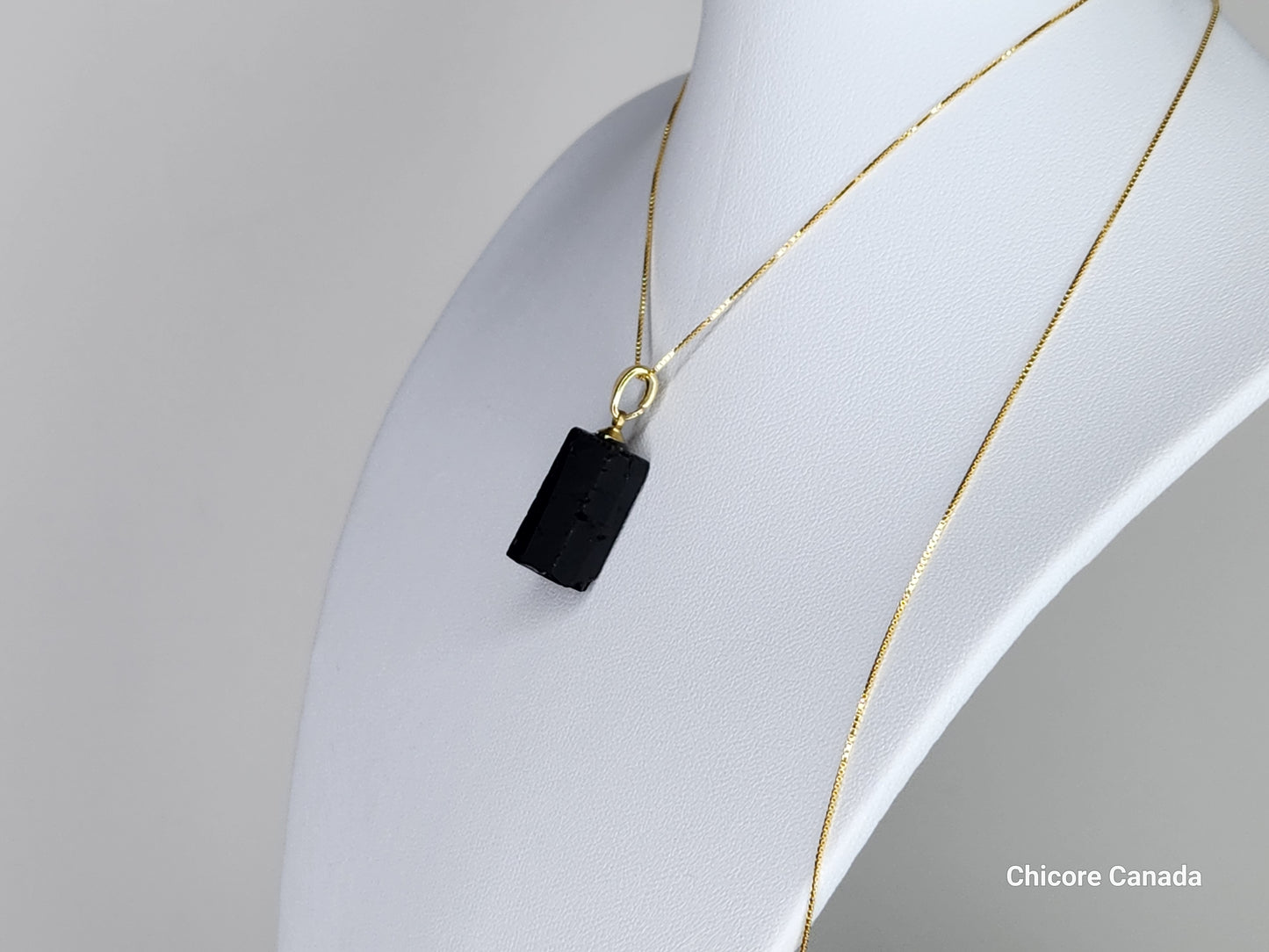 Adjustable Handmade Raw Black Tourmaline Pendant Necklace – Natural Stone Jewelry