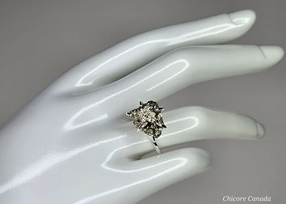 Adjustable Band & Sophisticated Shine - 
Raw Pyrite Power Ring