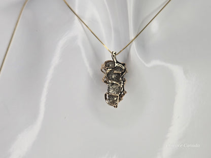 Golden Glow: Raw Pyrite Pendant with Elegant Sterling Silver Chain