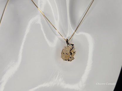 Collier pendentif élégant en citrine brésilienne fait main