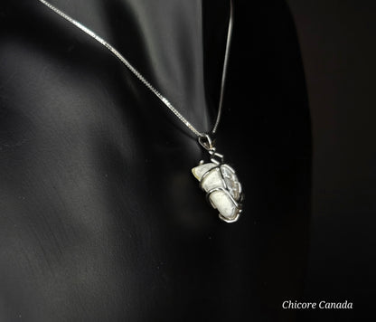 Snakeskin Agate Pendant – Handmade Luxury with Adjustable Sterling Silver