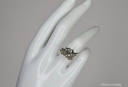 Elegant Raw Pyrite Ring – Adjustable Design with Empowering Stone Energy