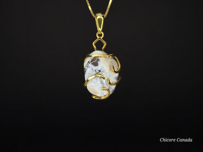 Natural Snakeskin Agate Pendant – Handmade Luxury with Adjustable Sterling Silver