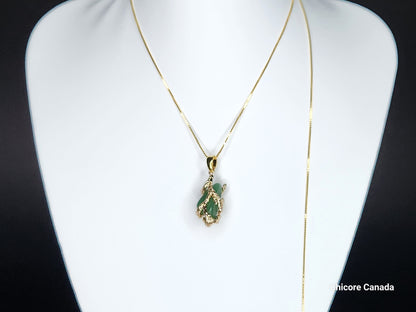 Collier pendentif en jade naturel exquis fait à la main avec longueur réglable