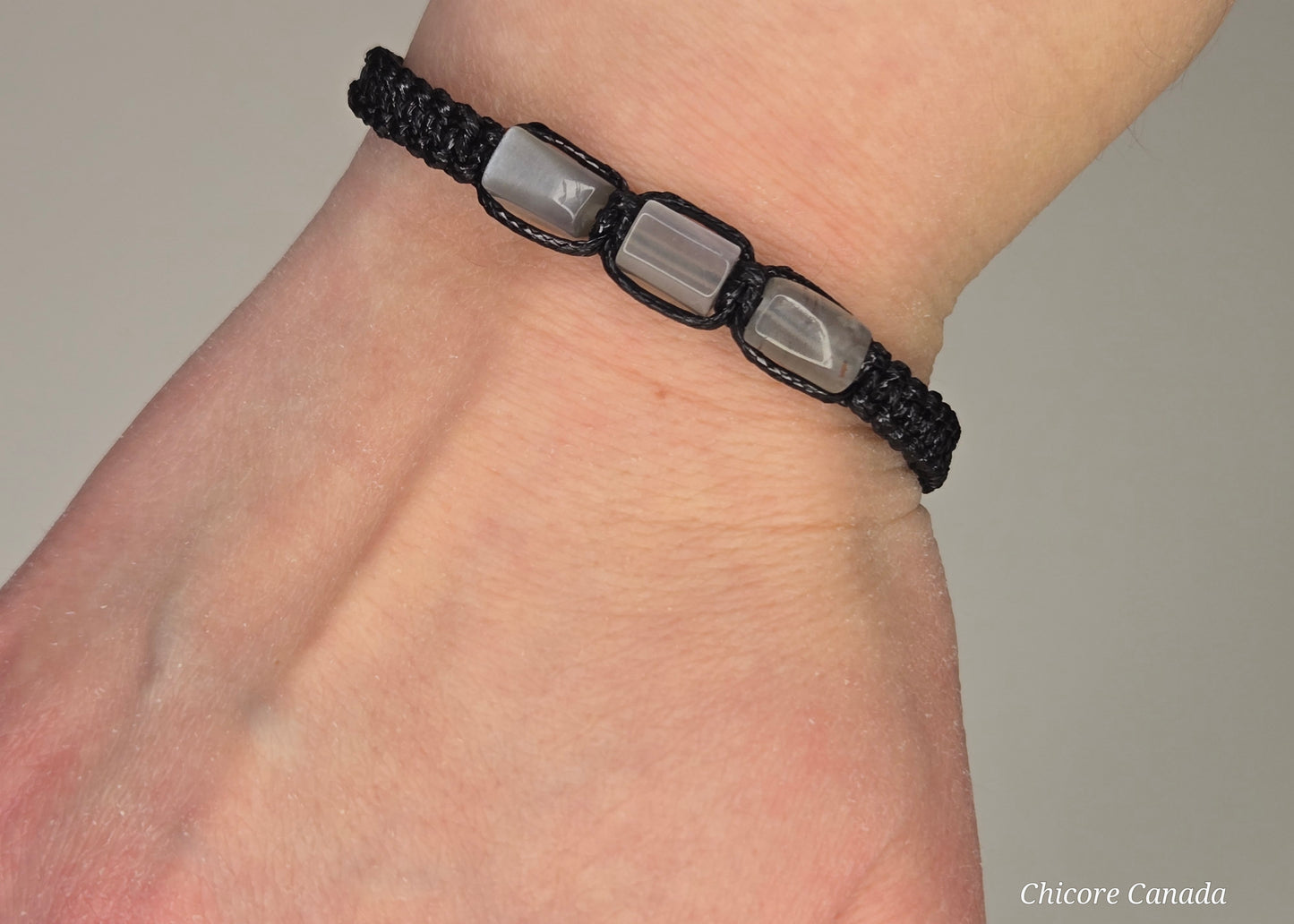 Labradorite Adjustable Bracelet for Him – Stone of Strength, Intuition & Protection