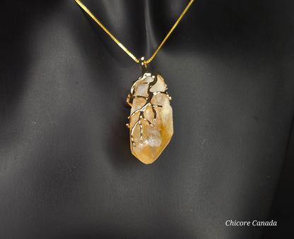 Brazilian Citrine Pendant Necklace: Natural Beauty