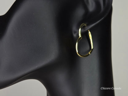 Sterling Silver Heart-Shaped Hoop Earrings – Elegant & Timeless