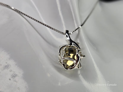 Elegant & Powerful Protection Stone - Handmade Natural Raw Pyrite Pendant with 925 Sterling Silver Adjustable Necklace