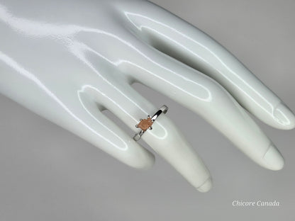 Dainty Sunstone Adjustable Ring
