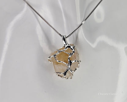 Brazilian Citrine with 925 Sterling Silver Adjustable Necklace
