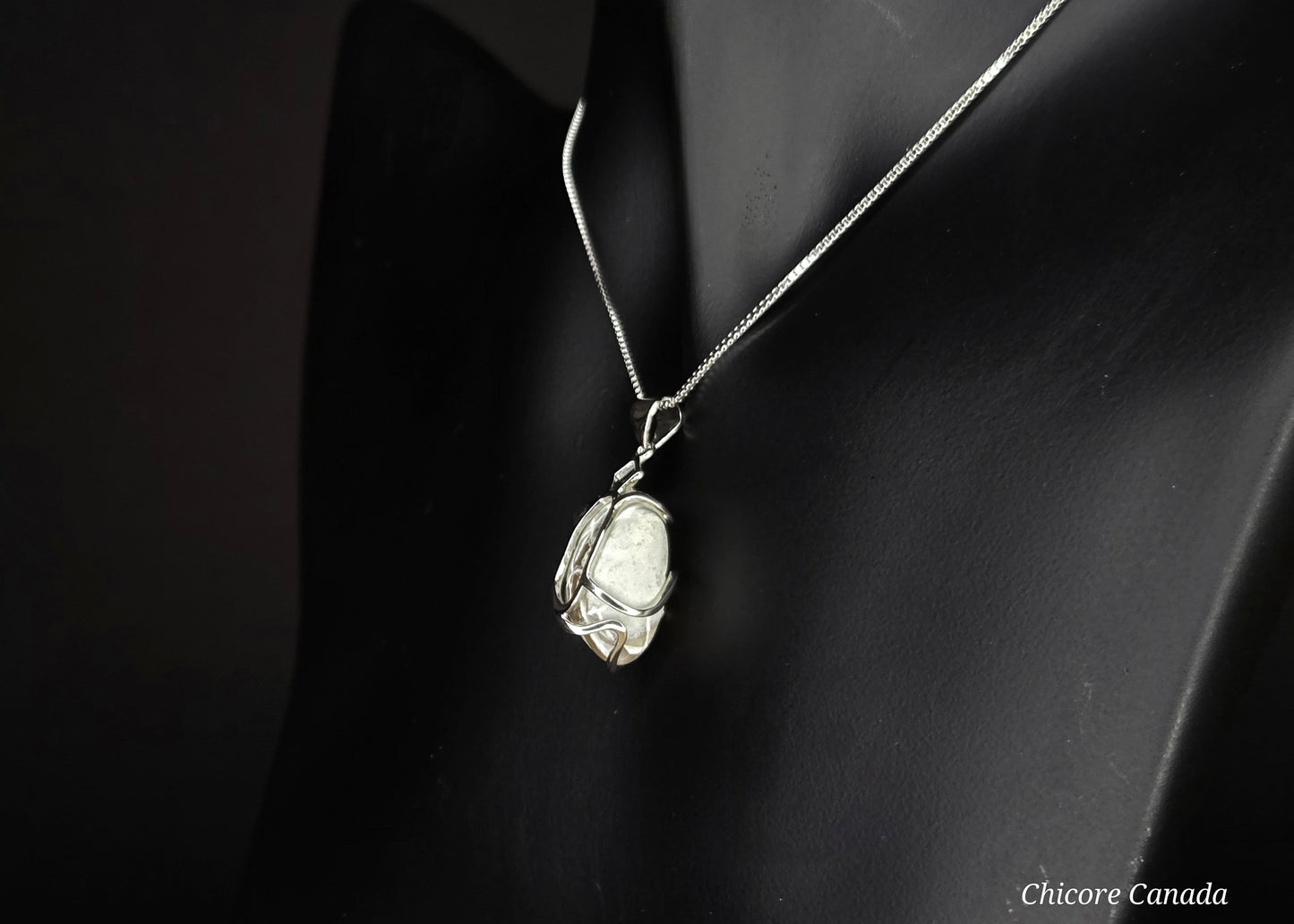 Snakeskin Agate Pendant – Handmade Luxury with Adjustable Sterling Silver