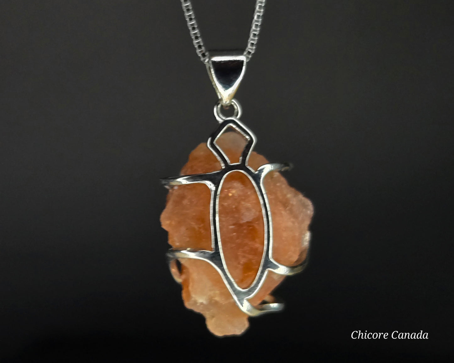 Raw Sunstone Handmade Pendant with Adjustable Necklace – Sophisticated and Timeless Design