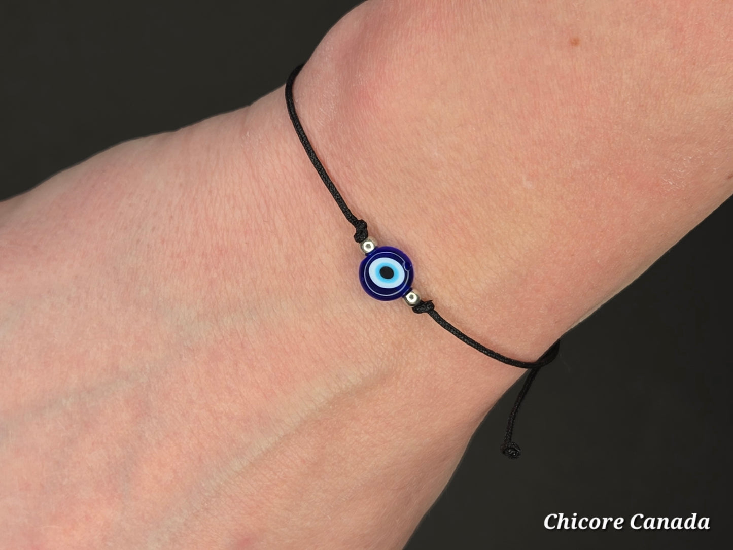 Minimalist Evil Eye Adjustable Bracelet – Subtle Protection, Effortless Style