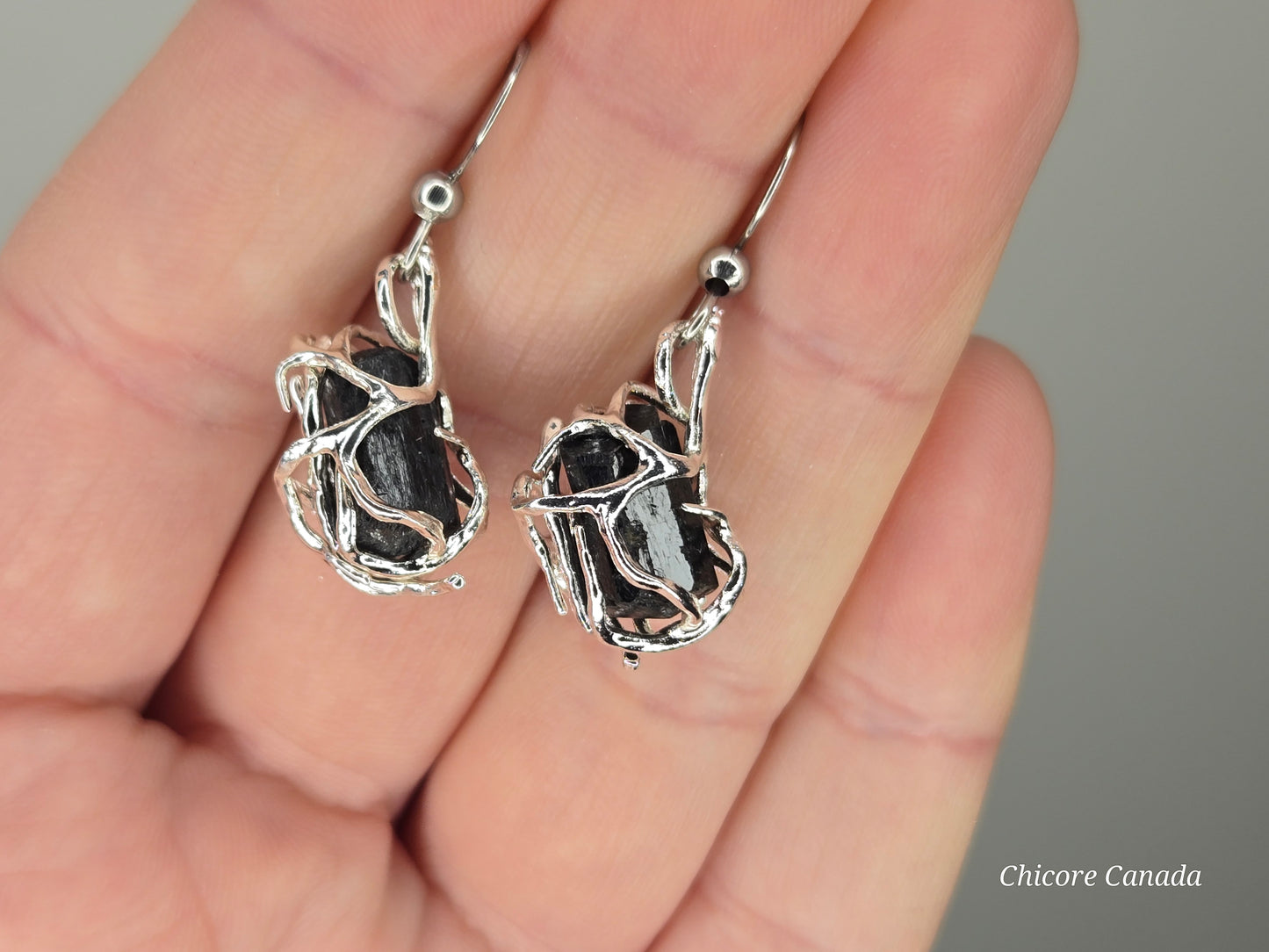 Timeless Protection: Drop Earrings Featuring Black Tourmaline