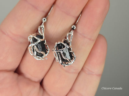 Timeless Protection: Drop Earrings Featuring Black Tourmaline