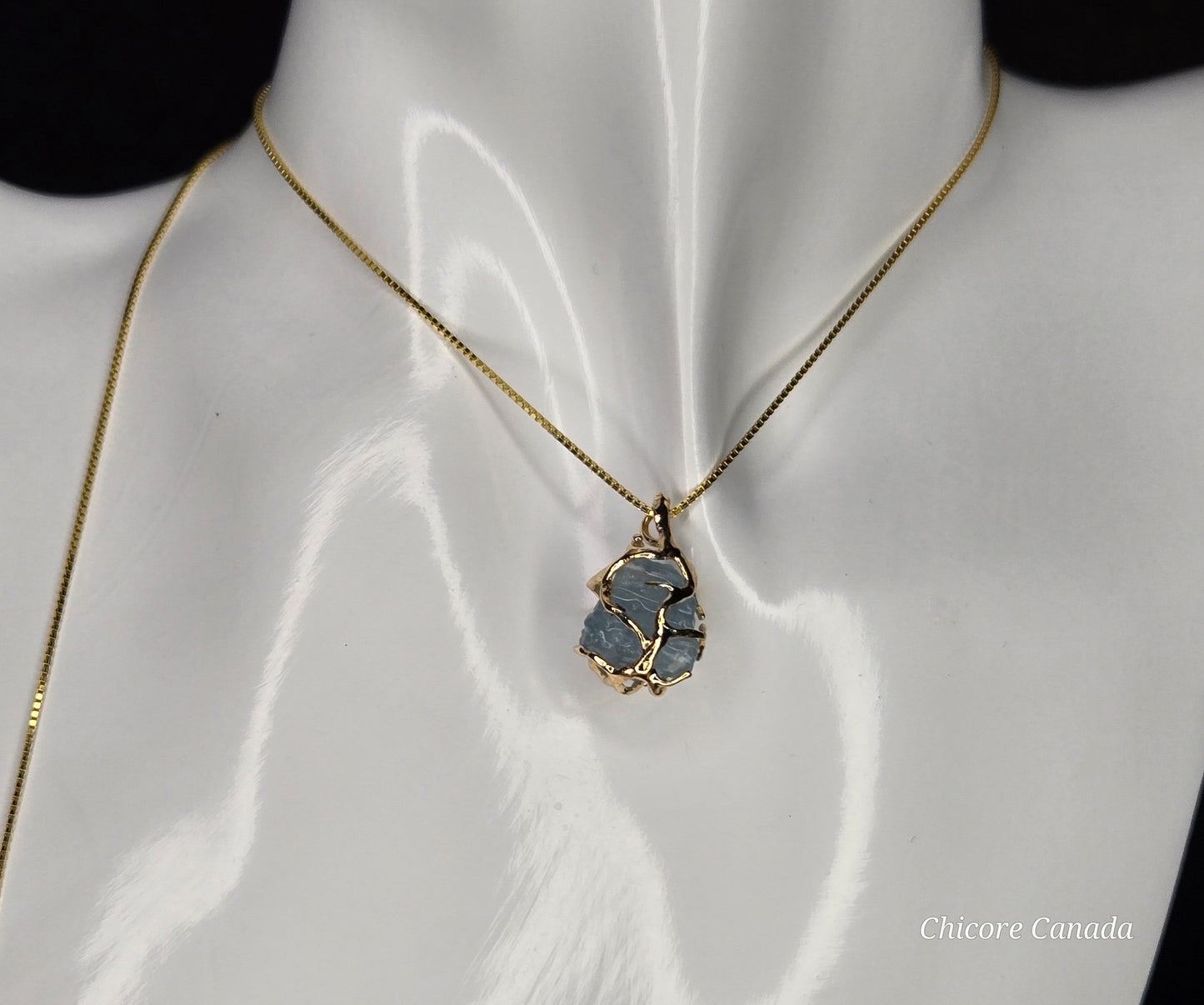 Aquamarine Pendant Necklace in 925 Sterling Silver. Elegant, Adjustable & Timeless