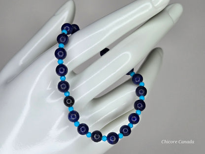 Artisan Elegance for Soulful Style - Lapis Lazuli & Turquoise Healing Bracelet