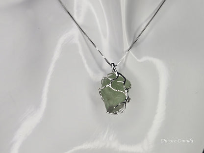 Stone of Clarity & Spiritual Balance - Handmade Raw Fluorite Pendant with Adjustable 925 Sterling Silver Necklace