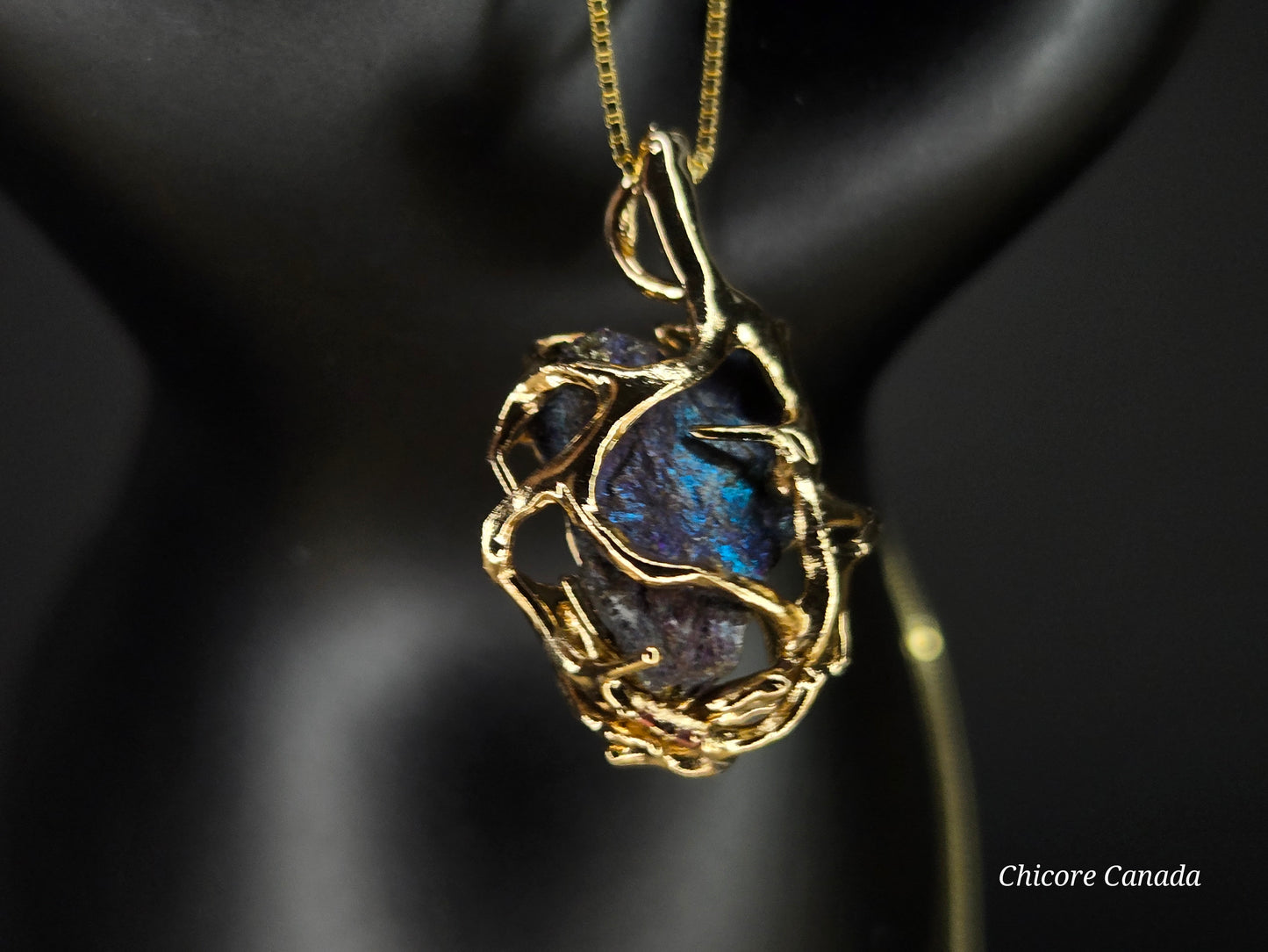 Handmade Raw Rainbow Pyrite Pendant – 925 Sterling Silver Necklace for Bold Elegance