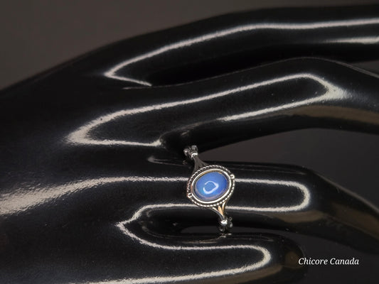 Celestial Glow: 925 Sterling Silver Adjustable Aurora Opal Ring