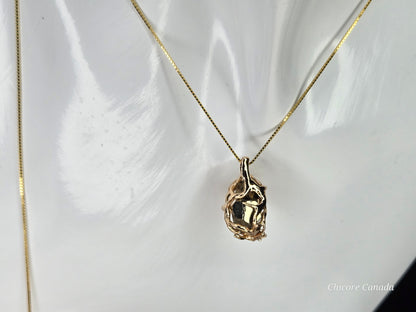 Allure of Raw Pyrite – Handmade Delicate Pendant with Adjustable Necklace