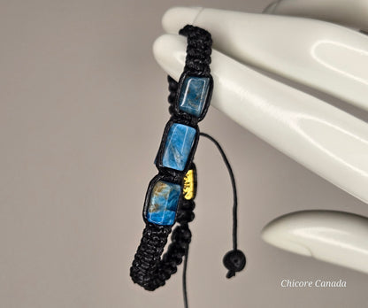 Blue Apatite Bracelet for Him - A Refined Fusion of Focus, Confidence & Purpose