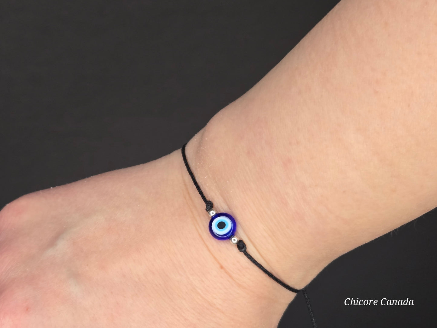 Minimalist Evil Eye Adjustable Bracelet – Subtle Protection, Effortless Style