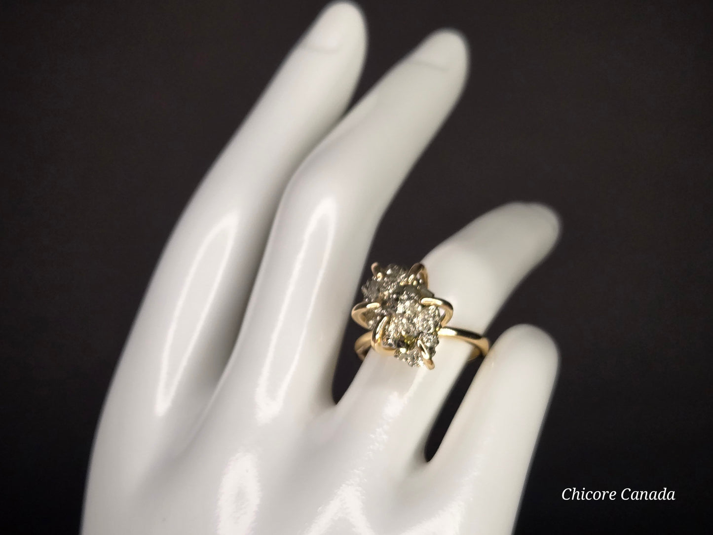 Adjustable Raw Pyrite Ring