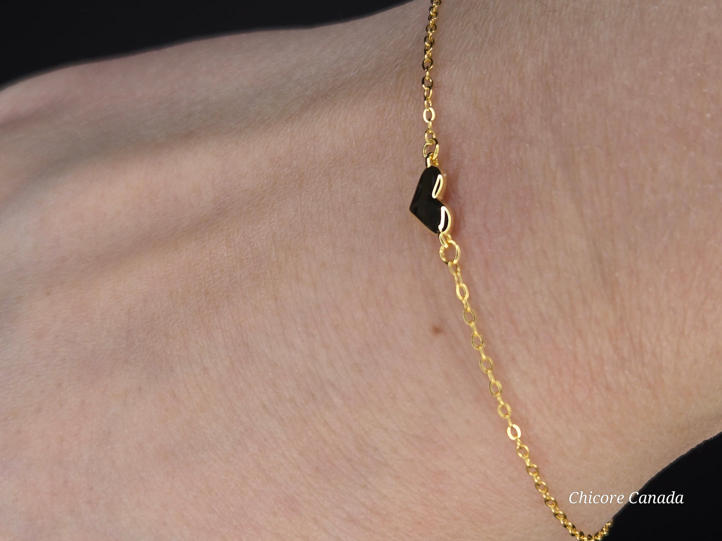 Sterling Silver Adjustable Bracelet With One Delicate Heart-Shaped Charm