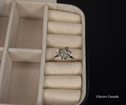 925 Sterling Silver Adjustable Raw Pyrite Ring
