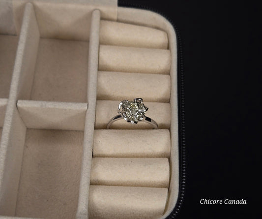 925 Sterling Silver Adjustable Raw Pyrite Ring
