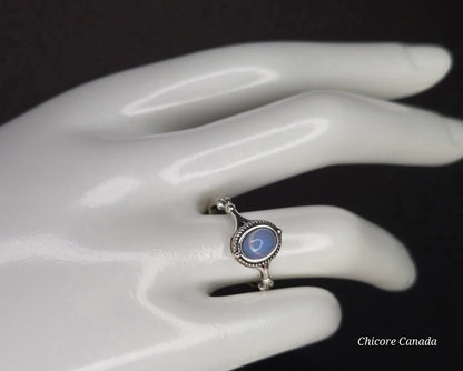 Celestial Glow: 925 Sterling Silver Adjustable Aurora Opal Ring