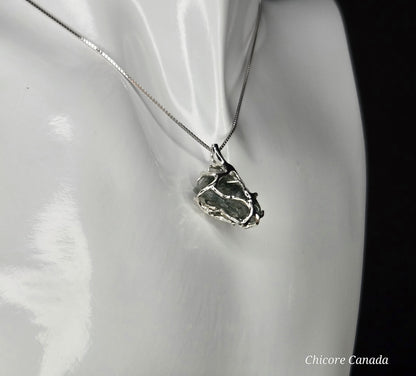 Mystical Handmade Moss Agate Pendant Necklace – Adjustable 925 Sterling Silver