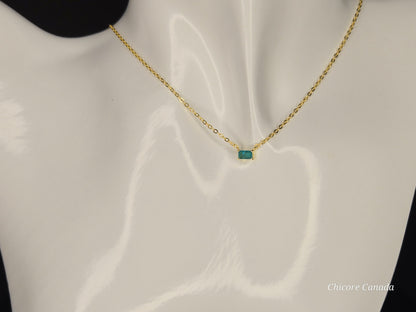 Dainty Paraiba Tourmaline Pendant with 925 Sterling Silver Adjustable Necklace