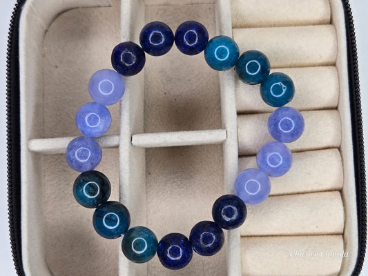 Ocean Mind – Blue Apatite, Lapis Lazuli & Aquamarine Bracelet