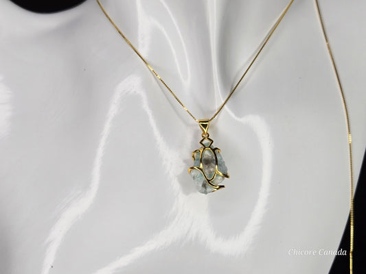 Artisan Raw Amazonite Necklace – Crafted with 925 Sterling Silver Grace