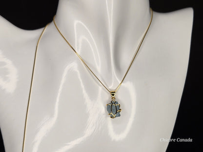Elegant Handmade Aquamarine Pendant Necklace in 925 Sterling Silver with Adjustable Chain