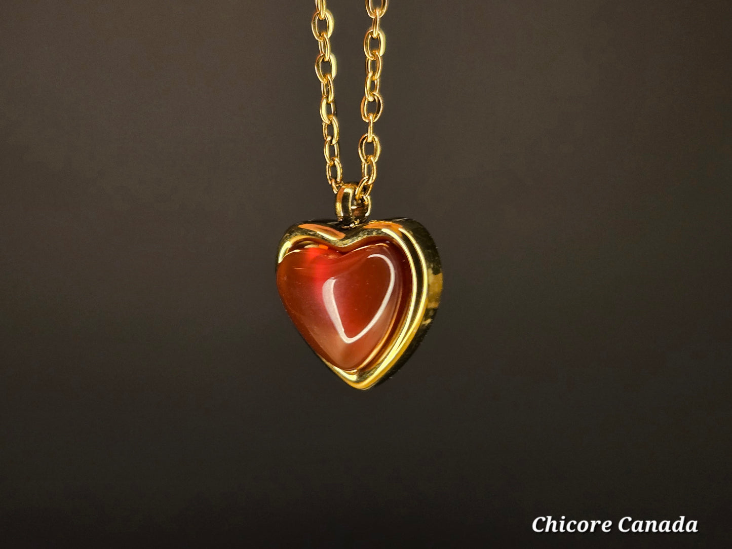Delicate Heart-Shaped Carnelian Pendant – Symbol of Passion & Positivity