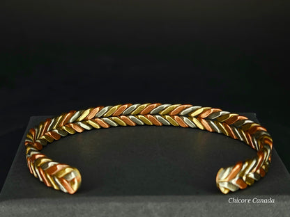 Three Color Copper Adjustable Magnetic Bracelet