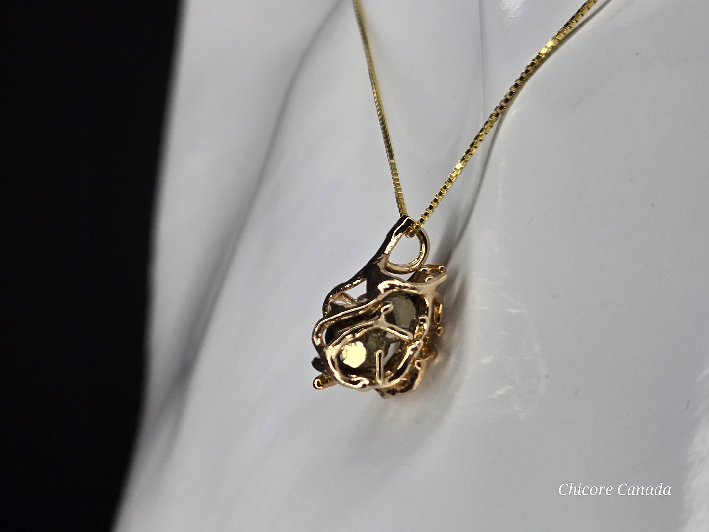Golden Elegance – Handmade Raw Pyrite Pendant with Sterling Silver Chain