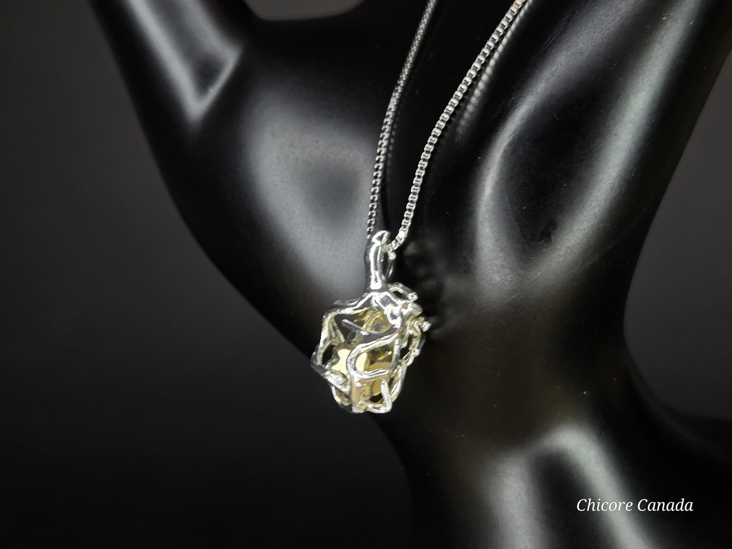 Elegant & Powerful Protection Stone - Handmade Natural Raw Pyrite Pendant with 925 Sterling Silver Adjustable Necklace